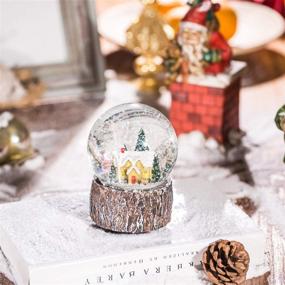 img 3 attached to 🏠 Ivy Home Glass Snow Globe with Christmas House - Polystone Musical Water Globe