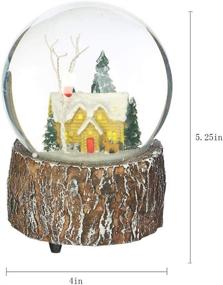 img 2 attached to 🏠 Ivy Home Glass Snow Globe with Christmas House - Polystone Musical Water Globe