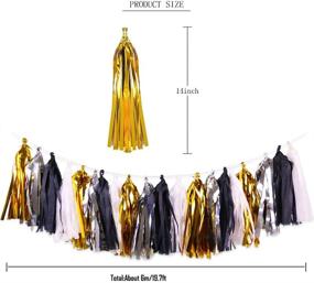 img 3 attached to 🎉 MerryNine Tissue Tassels Garlands - 40PCS, 19.5 ft Long Tassels for Wedding, Baby Shower, Event &amp; Party Decorations - Gold/Silver/Black/White Set