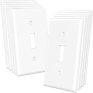 🔌 taniawiring 10-pack single toggle light switch wallplates, standard size electrical outlet covers, durable unbreakable polycarbonate thermoplastic, tan-71w-10pcs – white, ul listed логотип