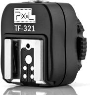 optimize canon dslrs and flashguns: pixel tf-321 e-ttl flash hot shoe to pc adapter logo