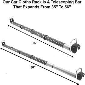 img 3 attached to 🚗 Вешалка для одежды в автомобиле lebogner: расширяемая и сворачивающаяся одеждная подвеска для путешествий - надежная вешалка с прочной металлической конструкцией, резиновыми накладками и проставками