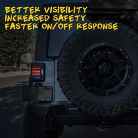 img 2 attached to 🚙 Improved Visibility Xprite Clear Lens Taillights Assembly featuring Turn Signal & Back Up Rear Lights | Designed for 2007 - 2018 Jeep Wrangler JK JKU