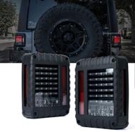 🚙 improved visibility xprite clear lens taillights assembly featuring turn signal & back up rear lights | designed for 2007 - 2018 jeep wrangler jk jku logo