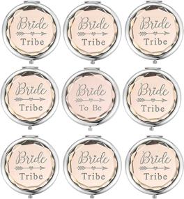 img 4 attached to 💄 Pack of 9 Compact Pocket Makeup Mirrors Set: Includes 1 Bride-to-Be Mirror and 8 Bride Tribe Mirrors - Bachelorette Party Bridesmaid Proposal Gifts (Champagne)