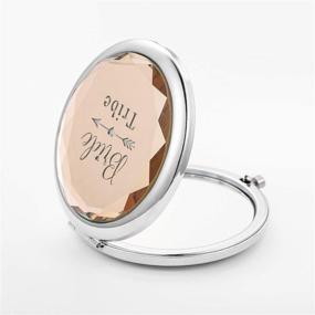 img 3 attached to 💄 Pack of 9 Compact Pocket Makeup Mirrors Set: Includes 1 Bride-to-Be Mirror and 8 Bride Tribe Mirrors - Bachelorette Party Bridesmaid Proposal Gifts (Champagne)