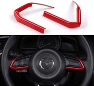 🚀 enhance your mazda 3, 6, cx models: duoles 2 pcs red abs steering wheel sequins cover trim - stylish auto accessories for interior decoration logo