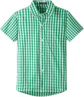 👕 spring and gege boys' short sleeve plaid poplin button-down shirt for enhanced seo logo