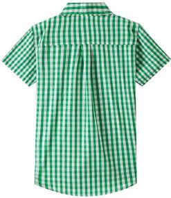 img 3 attached to 👕 Spring and Gege Boys' Short Sleeve Plaid Poplin Button-Down Shirt for Enhanced SEO