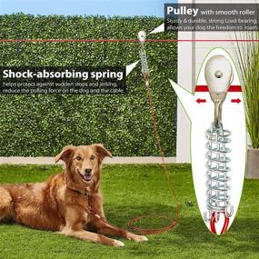 img 2 attached to 🐶 Durable Aerial Dog Tie Out Trolley System: 100ft/75ft/50ft Dog Zipline with 10ft Runner Cable - Secure Tie Out for Large, Medium, Small Dogs Up to 125 lbs - Ideal for Yard or Camping