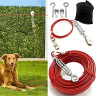 🐶 durable aerial dog tie out trolley system: 100ft/75ft/50ft dog zipline with 10ft runner cable - secure tie out for large, medium, small dogs up to 125 lbs - ideal for yard or camping logo