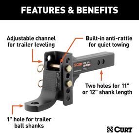 img 2 attached to CURT 45901: Adjustable Trailer Hitch Ball Mount - 2-Inch Receiver, 6-3/4-Inch Drop - 1-Inch Hole - 6,000 lbs Capacity