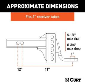 img 3 attached to CURT 45901: Adjustable Trailer Hitch Ball Mount - 2-Inch Receiver, 6-3/4-Inch Drop - 1-Inch Hole - 6,000 lbs Capacity