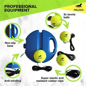 img 1 attached to 🎾 PALOZA Professional Tennis Trainer: Enhance Your Solo Practice with Rebound Ball and Portable Equipment