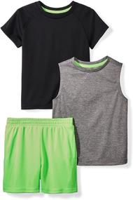 img 3 attached to 👕 Stylish and Comfortable Spotted Zebra Boys' Active T-Shirt, Tank, and Shorts Set for Playtime and Sports