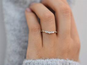 img 1 attached to 💍Серебряное кольцо на свадьбу с изогнутым дизайном: Нежное стопочное кольцо для сложения, минималистичное и тонкое обручальное кольцо.