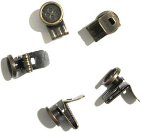 img 1 attached to 🔒 Effortlessly Secure Your Buttons with MELOTOUGH Movable No Sew Button End Brace Clips - Set of 7 (Bronze)