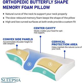 img 3 attached to 🌙 SLEEPSIA Контурная подушка из пены с памятью: облегчает боль в шее с эргономической ортопедической поддержкой - идеально подходит для бокового, спинного и животного сна (жесткая и размера Queen)