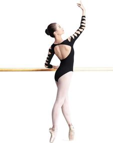 img 1 attached to 🩰 Daydance 3/4 Sleeve Hollow Dance Leotards for Women – Perfect for Ballet and Aerobics