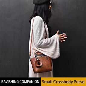 img 2 attached to Women's Small Vegan Leather Top-Handle and Crossbody Purses/Handbags for Essential Items