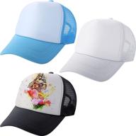 🧢 geyoga 3-pack sublimation trucker hat - blank mesh cap with adjustable fit and polyester material logo