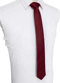 img 1 attached to JEMYGINS Black Silk Skinny Necktie: Sleek Men's Accessory for a Sophisticated Look