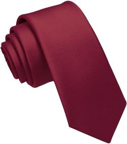 img 2 attached to JEMYGINS Black Silk Skinny Necktie: Sleek Men's Accessory for a Sophisticated Look