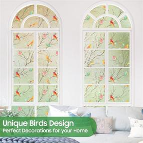 img 1 attached to 🐦 Enhance Privacy and Decor with Coavas Opaque Bird Window Film: Frosted, Non-Adhesive, Static Cling and Decorative Glass Stickers