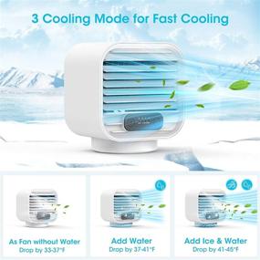 img 1 attached to 🌬️ Viopic 3-in-1 Rechargeable Portable Air Conditioner with 2000mAh Battery - 100% Leakproof Design Evaporative Cooler Fan for Home and Office, Includes Water Tank