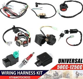 img 3 attached to 🔌 Quad Wire Harness Complete Wiring Kit for 4 Stroke ATV 50cc 70cc 90cc 110cc 125cc Pit Quad Dirt Bike Go Kart Parts Scooter Moped Parts - Includes Electrics Stator Coil CDI Wiring Harness, Solenoid Relay & Spark Plug