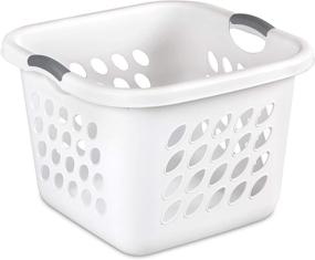 img 2 attached to 🧺 Sterilite 12178006 Ultra Square Laundry Basket, 1.5 Bushel/53 Liter Capacity, White with Titanium Inserts, Pack of 6