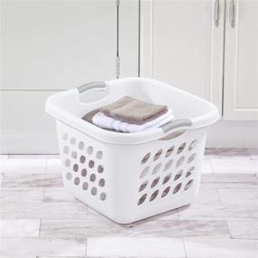 img 1 attached to 🧺 Sterilite 12178006 Ultra Square Laundry Basket, 1.5 Bushel/53 Liter Capacity, White with Titanium Inserts, Pack of 6