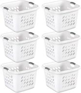 🧺 sterilite 12178006 ultra square laundry basket, 1.5 bushel/53 liter capacity, white with titanium inserts, pack of 6 logo