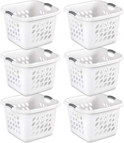 img 4 attached to 🧺 Sterilite 12178006 Ultra Square Laundry Basket, 1.5 Bushel/53 Liter Capacity, White with Titanium Inserts, Pack of 6