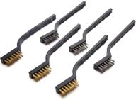 🔧 eboot mini wire brush set - ideal for efficient welding slag and rust cleaning. pack of 6 brushes - resilient stainless steel and brass construction for enhanced durability. logo