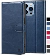 kilino wallet case for iphone 13 pro 5g [rfid blocking] [pu leather] [shock-absorbent bumper] [card slots] [kickstand] [magnetic closure] flip folio cover for iphone 13 pro 5g (blue) logo