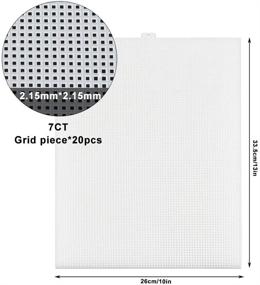 img 2 attached to 🎨 20 Pack of 7 Count Clear Plastic Mesh Canvas Sheets for Embroidery, Acrylic Yarn Crafting, Knit and Crochet Projects - 10.5'' x 13.5'' by BUYGOO