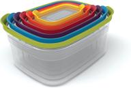 12-piece multi-color joseph joseph nest plastic food storage containers set with airtight lids - microwave safe logo