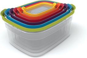 img 4 attached to 12-Piece Multi-color Joseph Joseph Nest Plastic Food Storage Containers Set with Airtight Lids - Microwave Safe