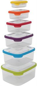 img 3 attached to 12-Piece Multi-color Joseph Joseph Nest Plastic Food Storage Containers Set with Airtight Lids - Microwave Safe