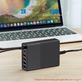 img 2 attached to 🔌 High-Speed USB C Charger Hub, 75W 6-Port USB Charging Station with Dual 65W PD 3.0 USB C Ports – Ideal for MacBook Pro/Max, iPhone 13/13 Pro, Android Smartphone, Tablet, Smart Watch, and AirPods