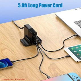 img 1 attached to 🔌 High-Speed USB C Charger Hub, 75W 6-Port USB Charging Station with Dual 65W PD 3.0 USB C Ports – Ideal for MacBook Pro/Max, iPhone 13/13 Pro, Android Smartphone, Tablet, Smart Watch, and AirPods