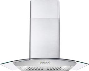 img 4 attached to Cosmo 668A750 30-in Wall-Mount Range Hood: Powerful 380-CFM Stove Vent with LED Light, Ducted/Ductless Convertible Duct, 3 Speed Exhaust Fan, and Permanent Stainless Steel Filter