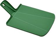 🥦 joseph joseph chop2pot foldable plastic cutting board - small size (15 x 8.75), non-slip feet, 4-inch handle - dishwasher safe - forest green logo