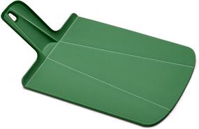 img 4 attached to 🥦 Joseph Joseph Chop2Pot Foldable Plastic Cutting Board - Small Size (15 x 8.75), Non-Slip Feet, 4-inch Handle - Dishwasher Safe - Forest Green