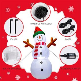 img 2 attached to 6FT WEWILL Christmas Inflatable Snowman - Blow up Xmas Decor for Indoor Outdoor Yard Christmas Party Decoration (Snowman)