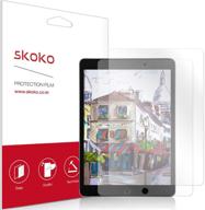 skoko [2 pack] paper-feel screen protector for ipad 10.2 7th gen 2019 | matte texture | premium pet | writing & drawing | apple pencil compatible logo