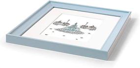 img 2 attached to 🖼️ EDGWOOD Blue Wood Picture Frame: Real Glass, Flat Design, Matted for 5x7 Photos, Wall/Tabletop Display - 8x10 Size