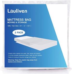 img 4 attached to Lauliven 2-Pack Mattress Bags for Moving - Twin Size - Extra Thick Heavy-Duty Storage Bags - 39 x 100 Inch - Premium Mattress Cover Protection