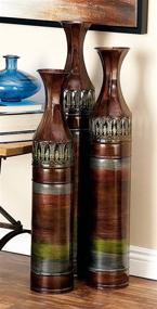 img 2 attached to Set of 3 Cylindrical 🖼️ Metal Vases by Deco 79, 63575